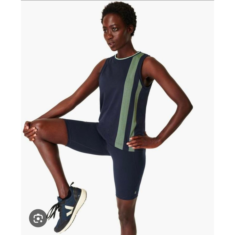 Sweaty Betty Athletic Tank Top Womens XS Navy Green Sleeveless Performance